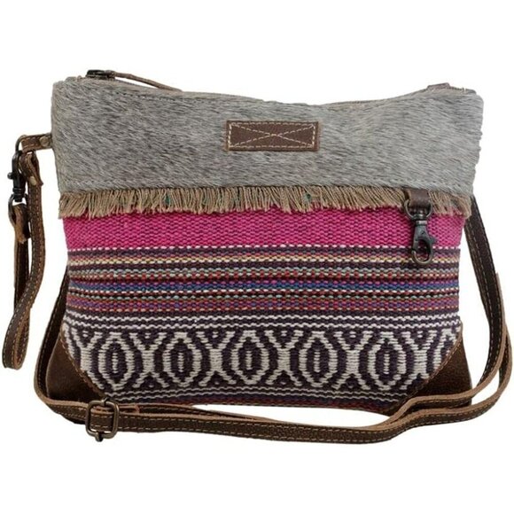 Handbags - Laced Small Cross-Body Bag Cotton Leather Upcycled Women Stylish Organizer